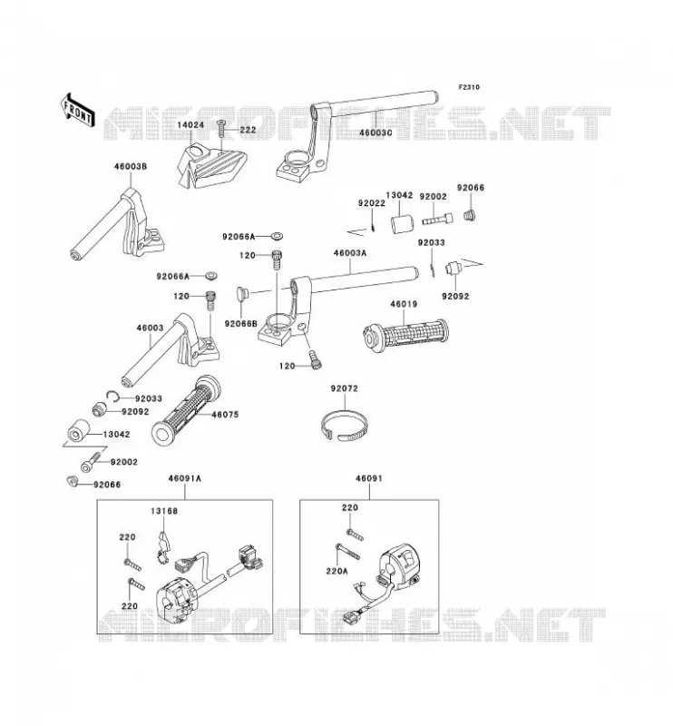 HANDLEBAR Kawasaki MOTOS 1000 2006 1000GTR  ZG1000A6F