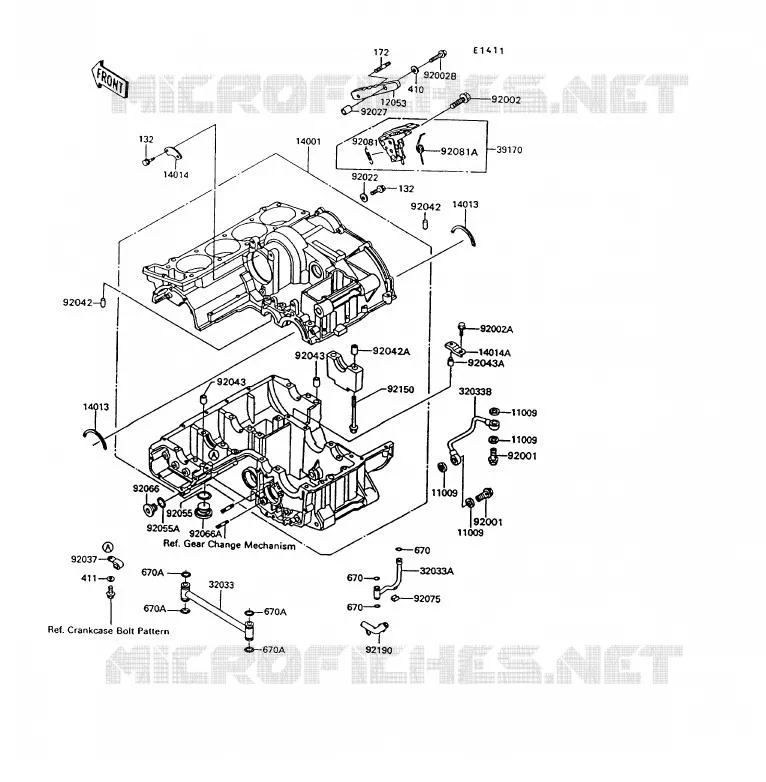 CRANKCASE(S) Kawasaki MOTOS 1000 1992 1000GTR  ZG1000-A7