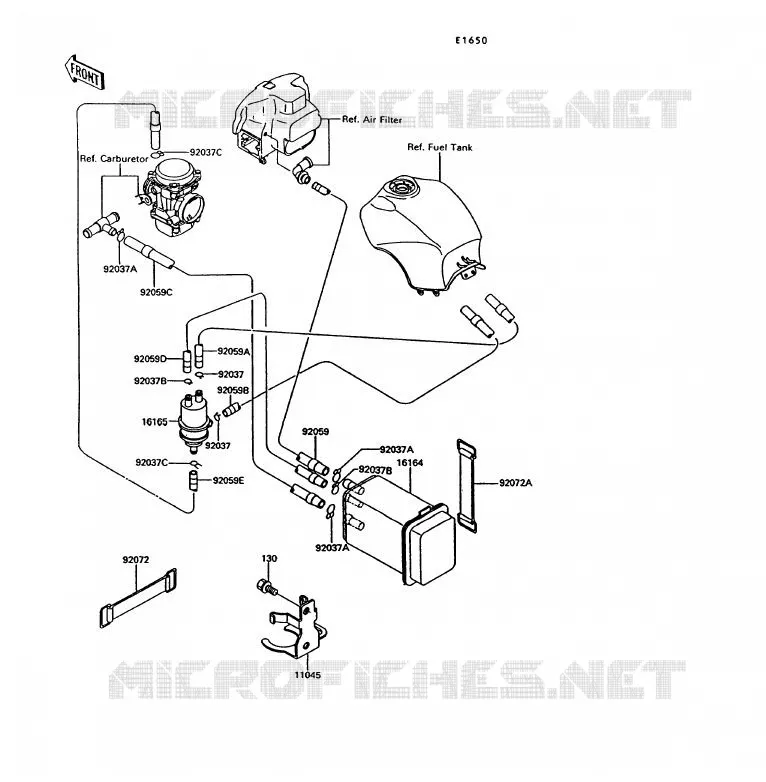 FUEL EVAPORATION SYSTEM(CA) Kawasaki MOTOS 1000 1992 1000GTR  ZG1000-A7
