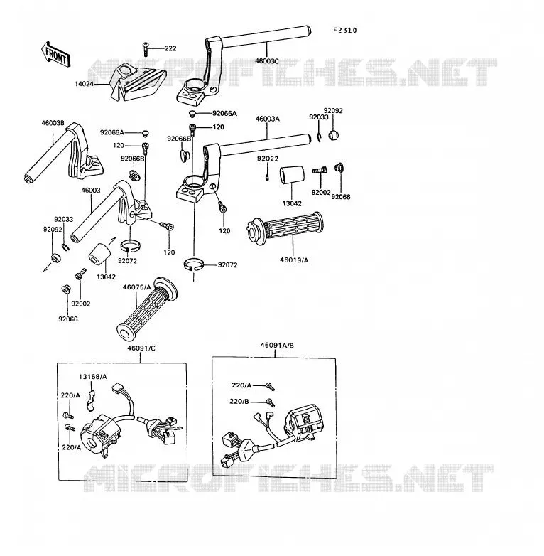 HANDLEBAR Kawasaki MOTOS 1000 1992 1000GTR  ZG1000-A7