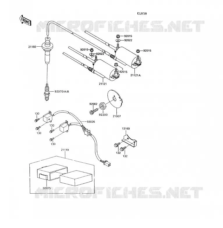 IGNITION SYSTEM Kawasaki MOTOS 1000 1992 1000GTR  ZG1000-A7