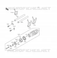 GEAR CHANGE DRUM   SHIFT FORKS voor Kawasaki VOYAGER XII 1996