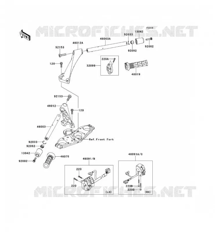 HANDLEBAR Kawasaki MOTOS 1400 2009 1400GTR  ZG1400A9F
