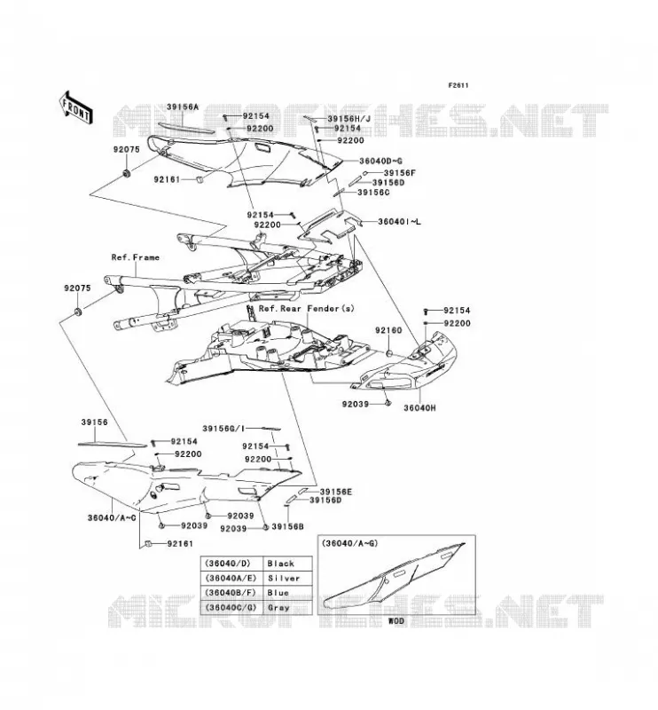 SIDE COWLING Kawasaki MOTOS 1400 2009 1400GTR  ZG1400A9F