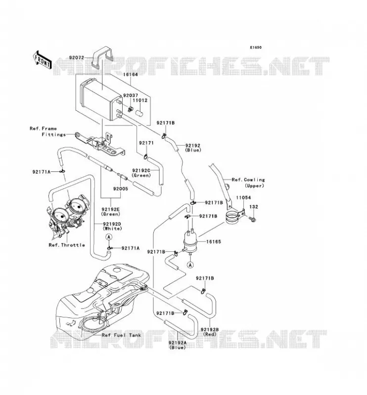 FUEL EVAPORATION SYSTEM(CA) Kawasaki MOTOS 1400 2008 1400GTR  ZG1400B8F