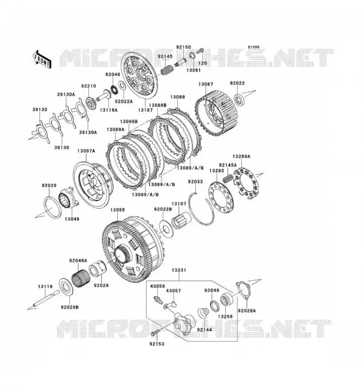 CLUTCH Kawasaki MOTOS 1400 2009 1400GTR  ZG1400B9F