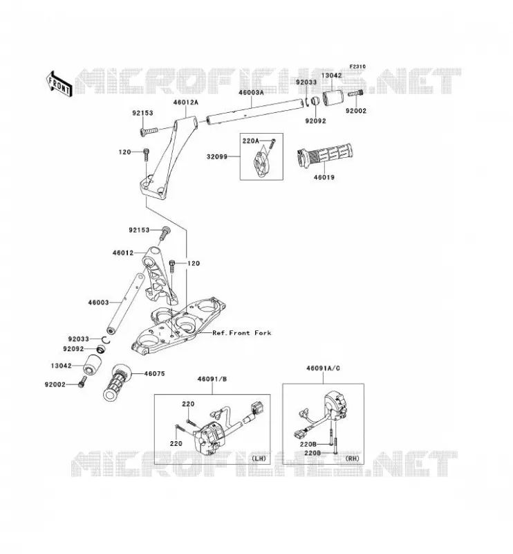 HANDLEBAR Kawasaki MOTOS 1400 2009 1400GTR  ZG1400B9F