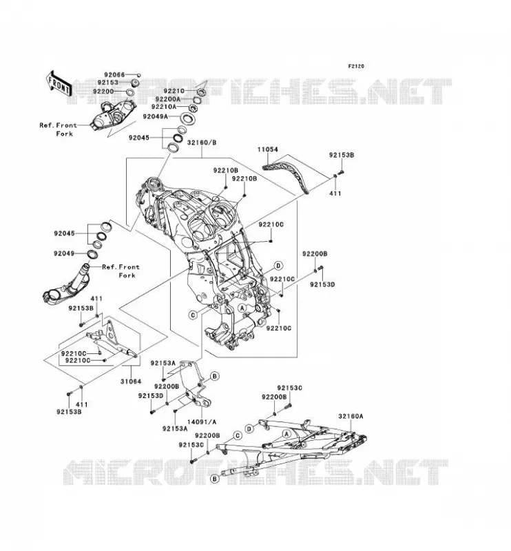 CHASSIS Kawasaki MOTOS 1400 2009 1400GTR  ZG1400B9F