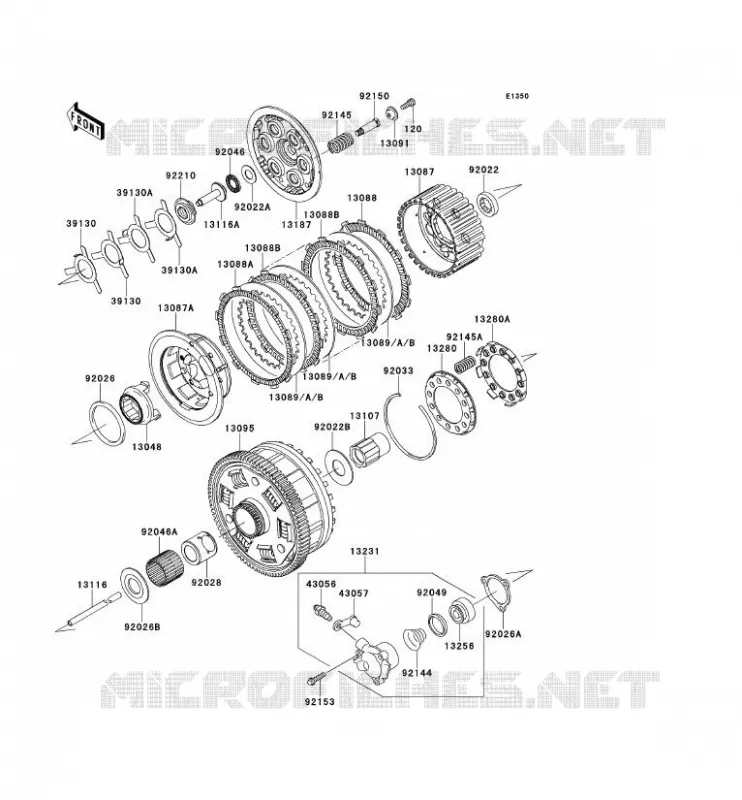 CLUTCH Kawasaki MOTOS 1400 2009 1400GTR  ZG1400B9F