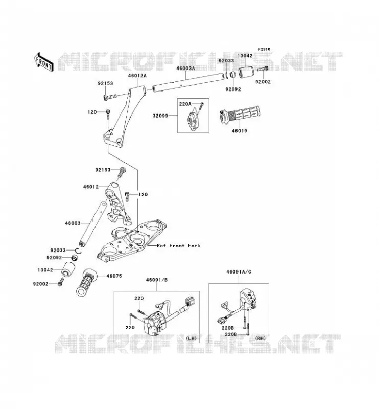 HANDLEBAR Kawasaki MOTOS 1400 2009 1400GTR  ZG1400B9F