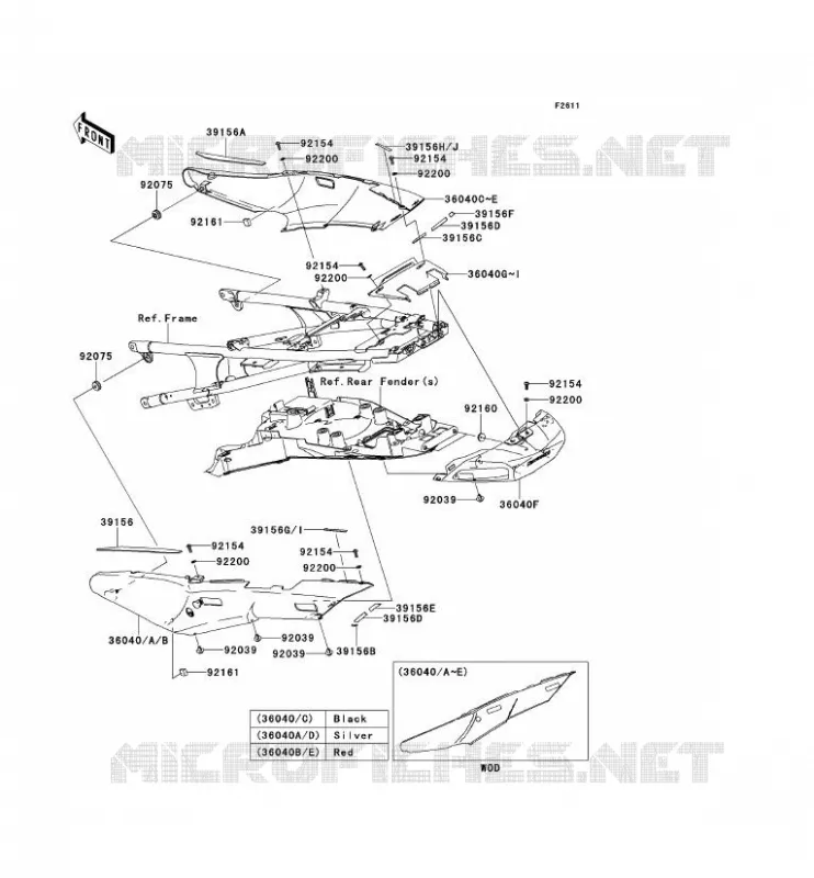 SIDE COWLING Kawasaki MOTOS 1400 2009 1400GTR  ZG1400B9F