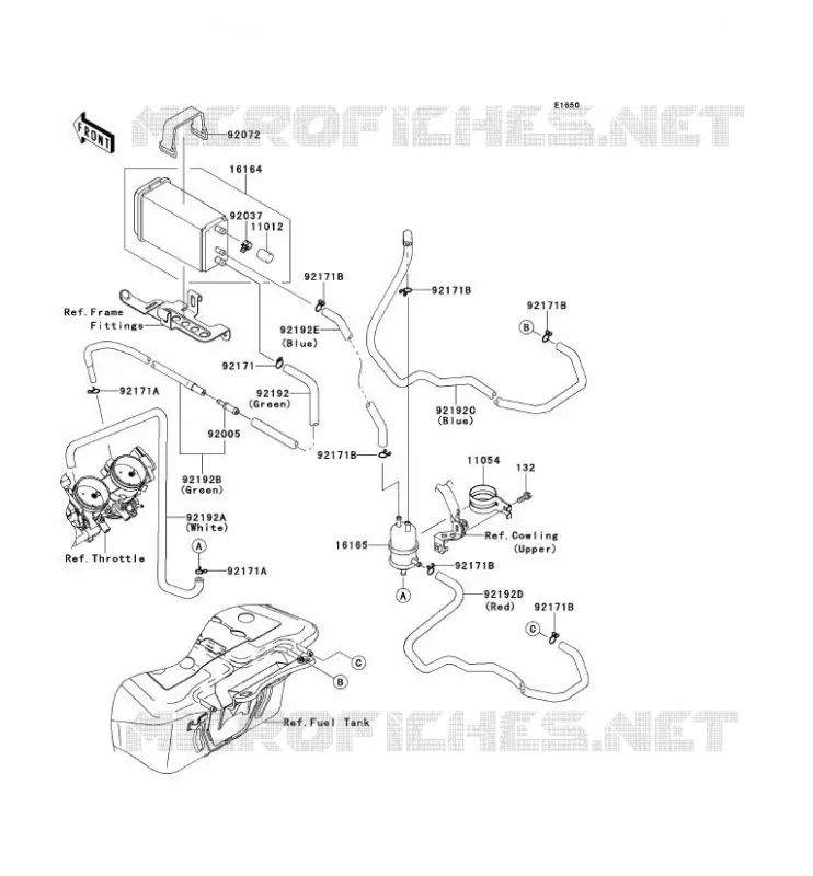 FUEL EVAPORATION SYSTEM(CA) Kawasaki MOTOS 1400 2010 1400GTR ABS  ZG1400CAF