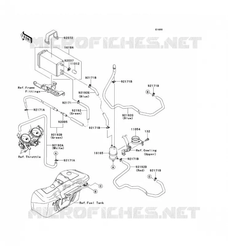 FUEL EVAPORATION SYSTEM(CA) Kawasaki MOTOS 1400 2011 1400GTR ABS  ZG1400CBF