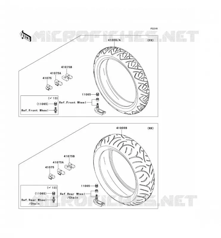 TIRES Kawasaki MOTOS 1400 2011 1400GTR ABS  ZG1400CBF