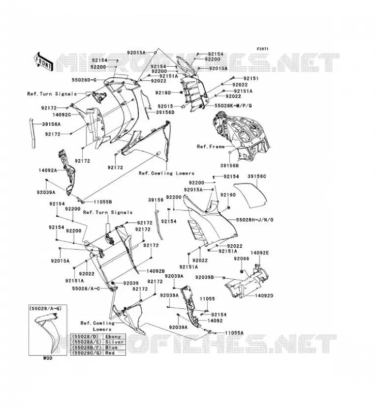 COWLING(CENTRALE) Kawasaki MOTOS 1400 2011 1400GTR ABS  ZG1400CBF