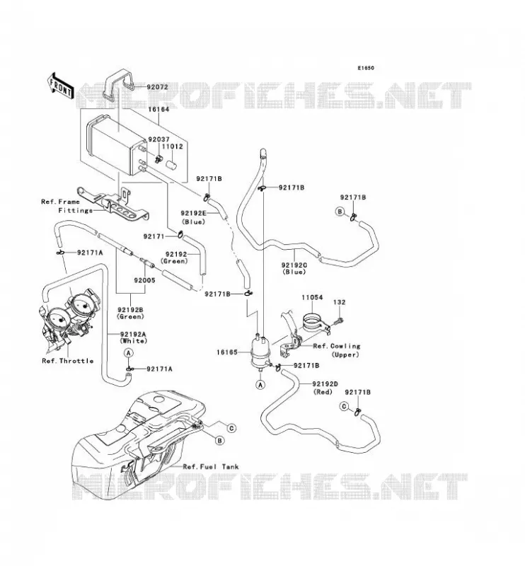FUEL EVAPORATION SYSTEM(CA) Kawasaki MOTOS 1400 2011 1400GTR ABS  ZG1400CBF