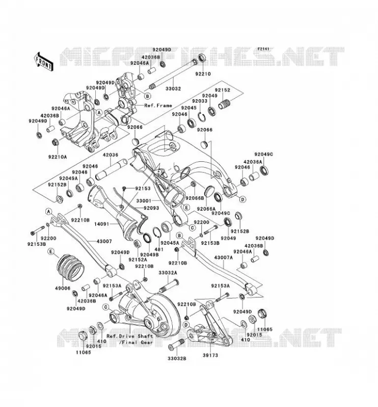 SWINGARM Kawasaki MOTOS 1400 2011 1400GTR ABS  ZG1400CBF