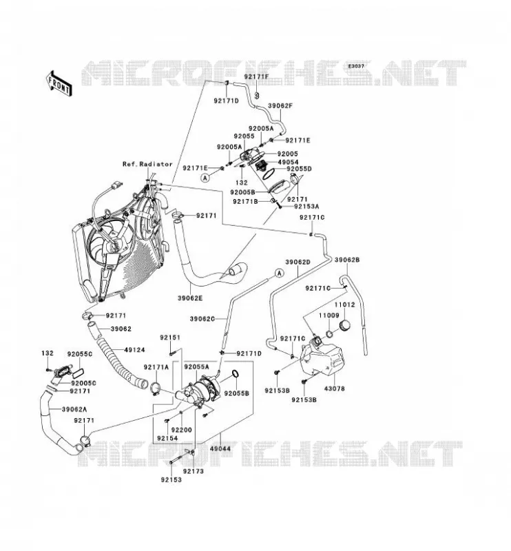 WATER PIPE Kawasaki MOTOS 1400 2011 1400GTR ABS  ZG1400CBF