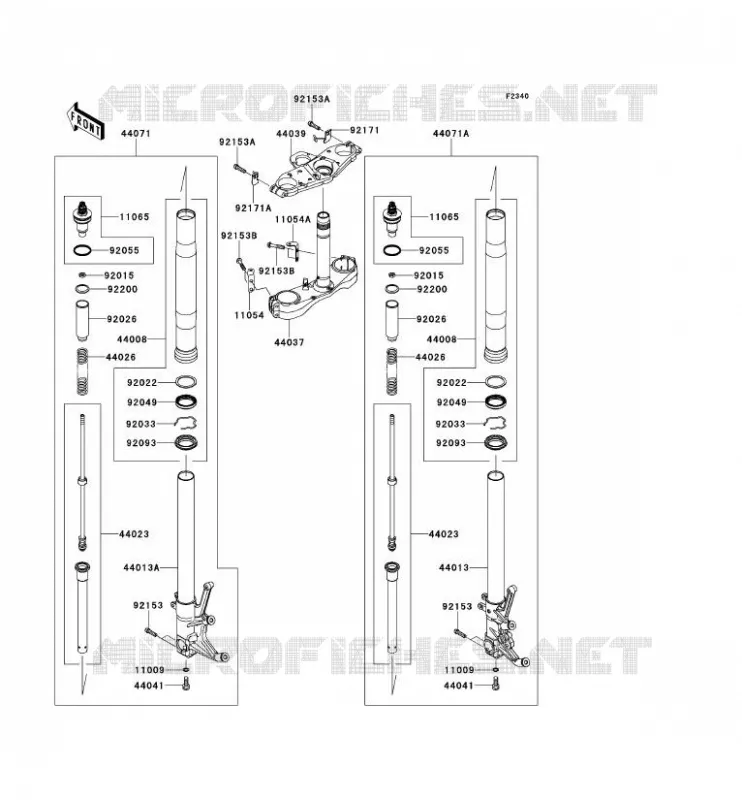 FRONT FORK Kawasaki MOTOS 1400 2012 1400GTR ABS  ZG1400CCF