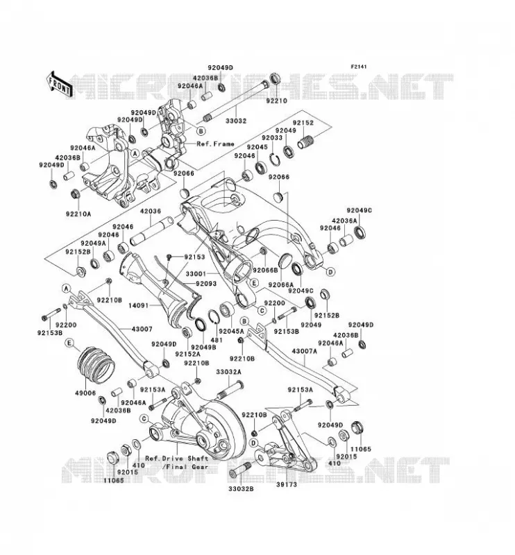 SWINGARM Kawasaki MOTOS 1400 2013 1400GTR ABS  ZG1400CDF