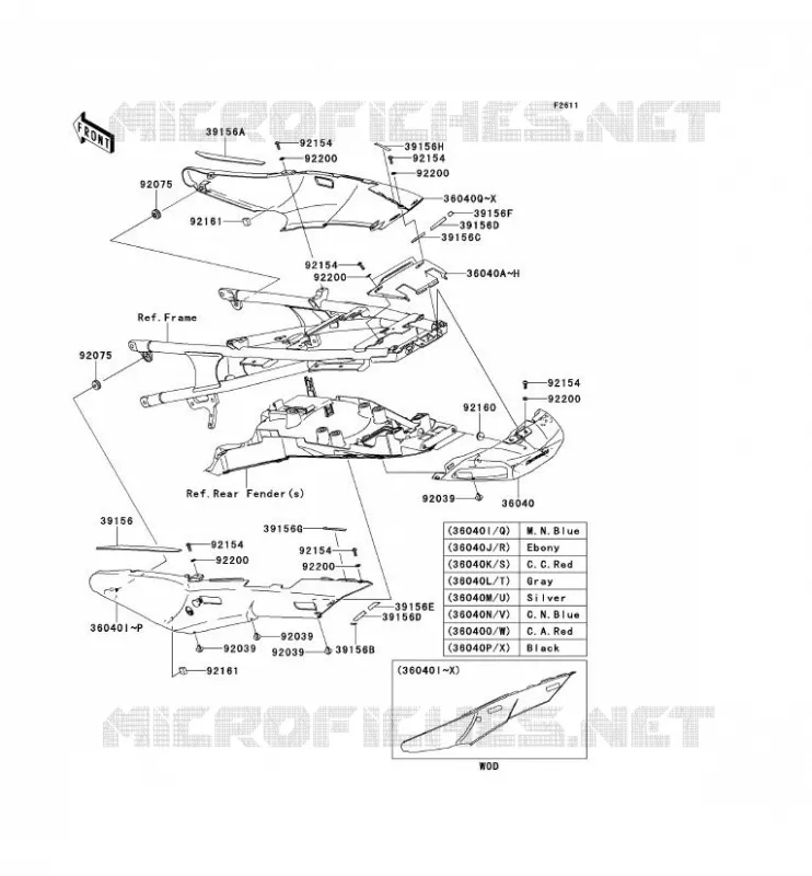 SIDE COWLING Kawasaki MOTOS 1400 2013 1400GTR ABS  ZG1400CDF