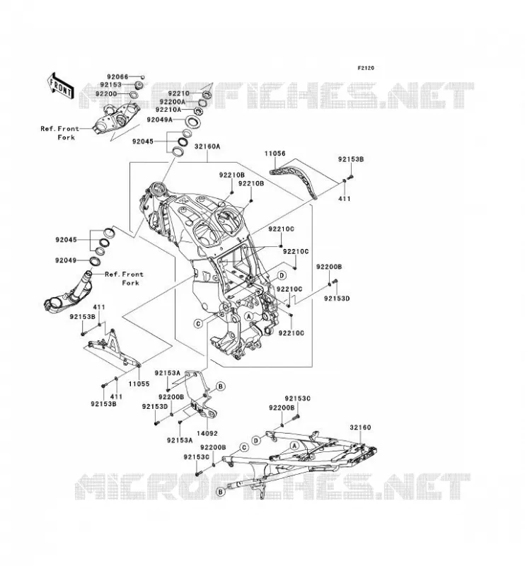 CHASSIS Kawasaki MOTOS 1400 2013 1400GTR ABS  ZG1400CDF