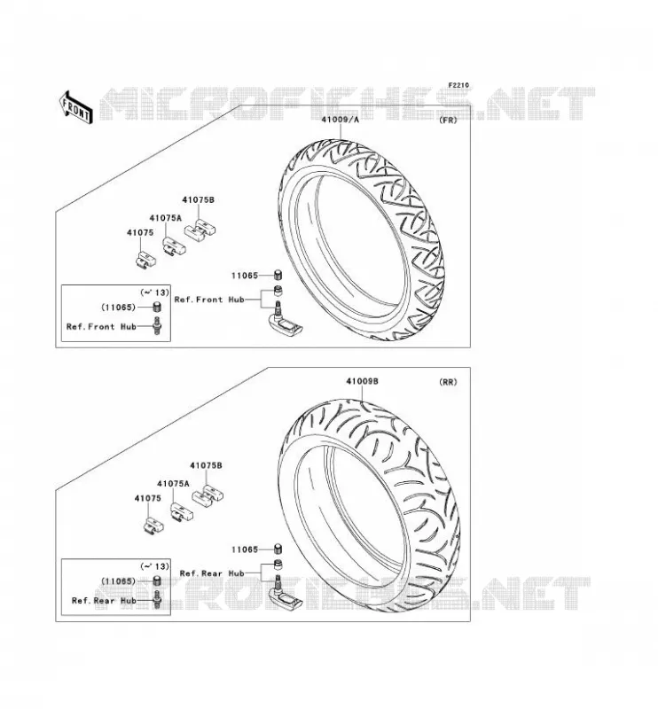 TIRES Kawasaki MOTOS 1400 2013 1400GTR ABS  ZG1400CDF