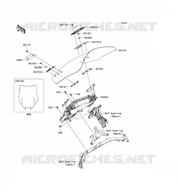 WINDSCREEN Kawasaki MOTOS 1400 2013 1400GTR ABS  ZG1400CDF