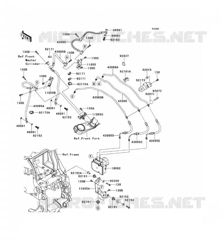 BRAKE PIPE Kawasaki MOTOS 1400 2014 1400GTR ABS  ZG1400CEF