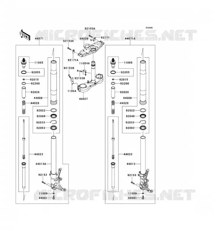FRONT FORK Kawasaki MOTOS 1400 2014 1400GTR ABS  ZG1400CEF