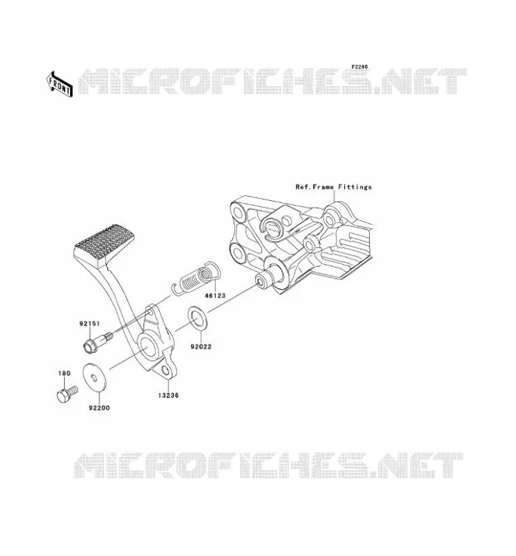 BRAKE PEDAL Kawasaki MOTOS 1400 2014 1400GTR ABS  ZG1400CEF