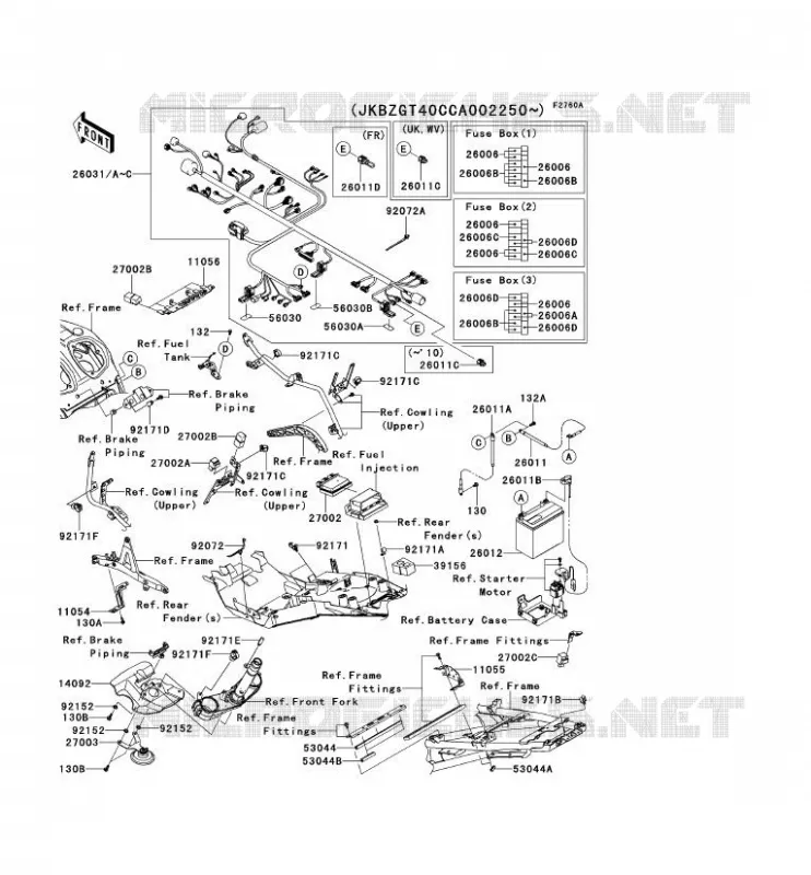 CHASSIS ELECTRICAL EQUIPMENT Kawasaki MOTOS 1400 2014 1400GTR ABS  ZG1400CEF