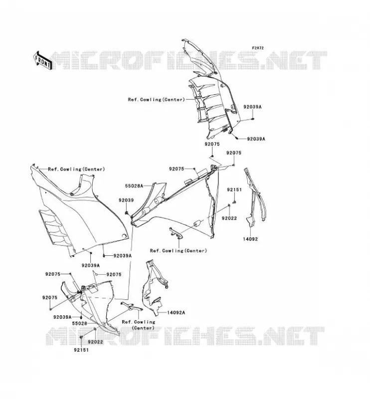 LOWER COWLING Kawasaki MOTOS 1400 2014 1400GTR ABS  ZG1400CEF