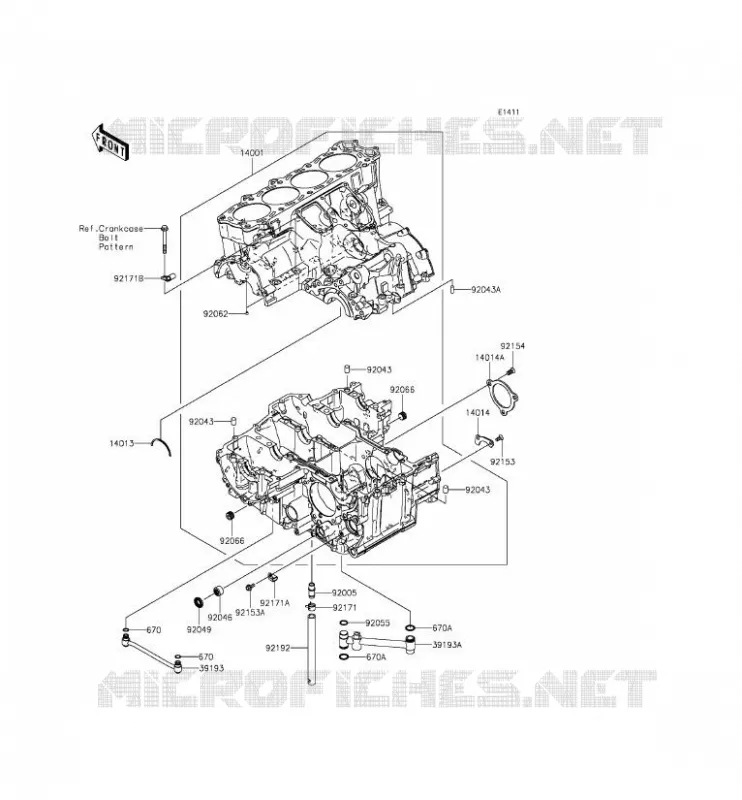 CRANKCASE(S) Kawasaki MOTOS 1400 2015 1400GTR ABS  ZG1400EFF