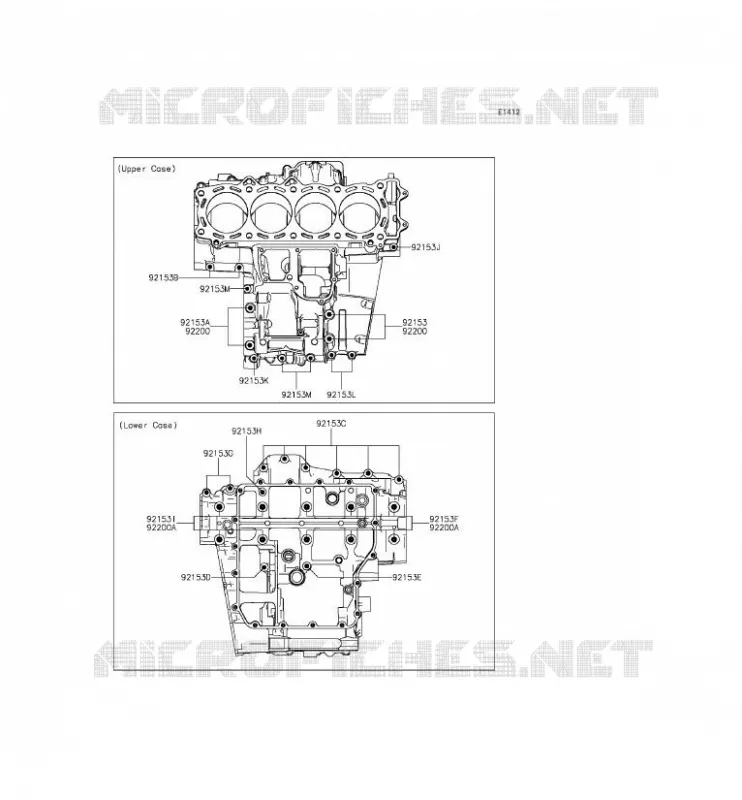 CRANKCASE BOLT Kawasaki MOTOS 1400 2015 1400GTR ABS  ZG1400EFF