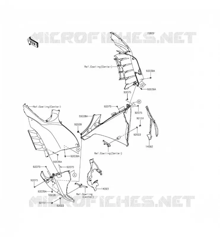 LOWER COWLING Kawasaki MOTOS 1400 2015 1400GTR ABS  ZG1400EFF