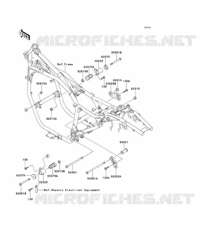 FRAME PARTS (COUVERTURE) Kawasaki MOTOS 600 1996 ELIMINATOR 600  ZL600-B2