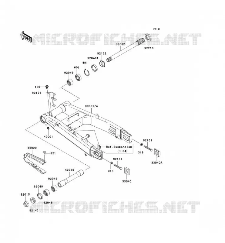 SWINGARM Kawasaki MOTOS 1000 2003 Z1000  ZR1000-A1