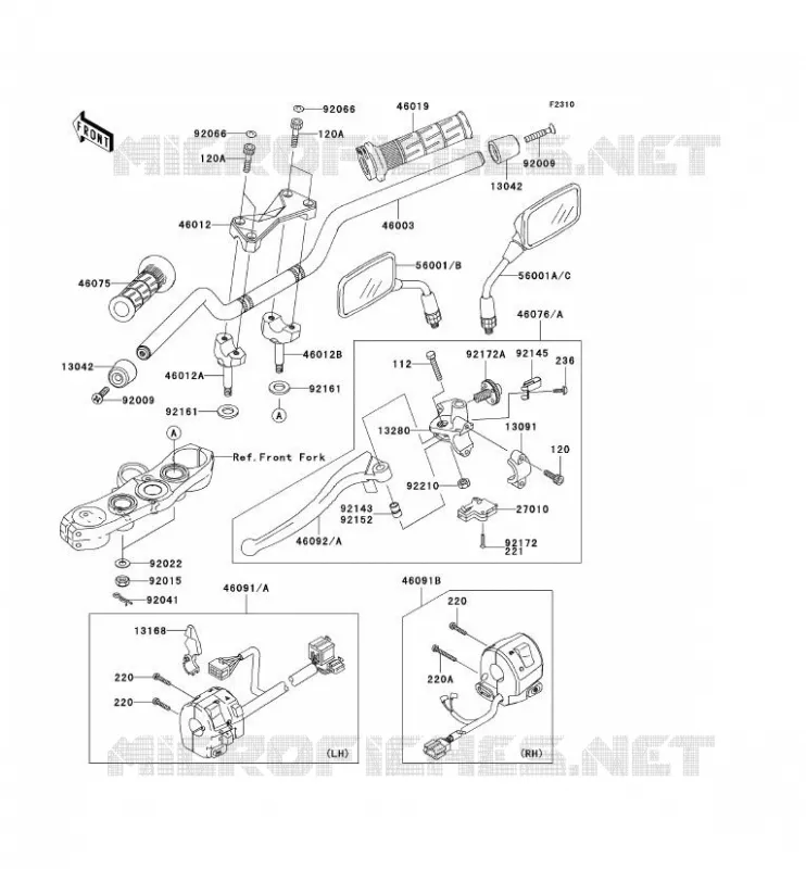 HANDLEBAR Kawasaki MOTOS 1000 2004 Z1000  ZR1000-A2