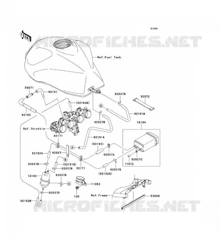 FUEL EVAPORATION SYSTEM(CA) Kawasaki MOTOS 1000 2004 Z1000  ZR1000-A2
