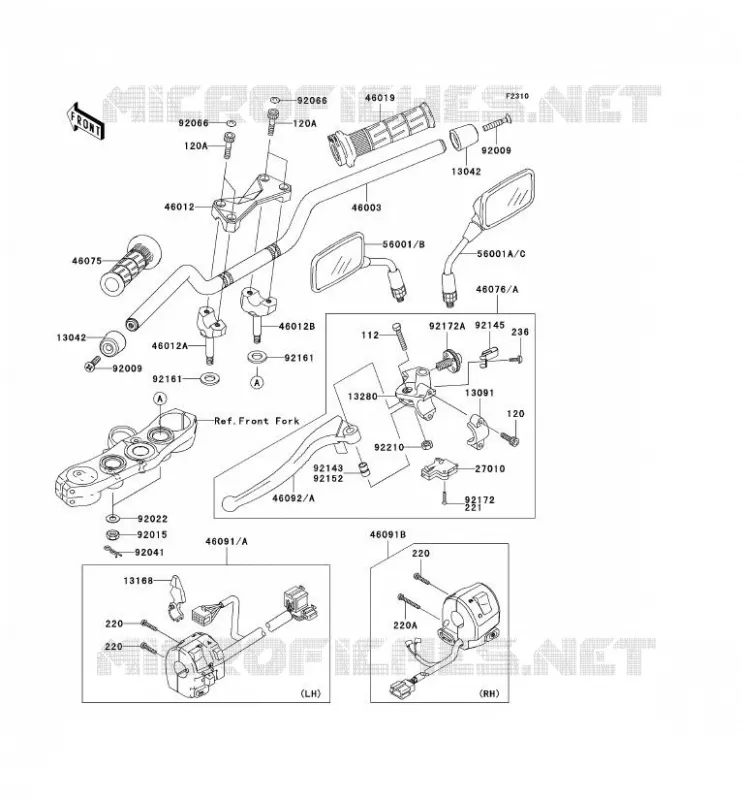 HANDLEBAR Kawasaki MOTOS 1000 2004 Z1000  ZR1000-A2