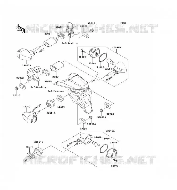 INDICATORS Kawasaki MOTOS 1000 2004 Z1000  ZR1000-A2H
