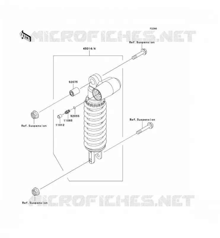 SUSPENSION - SHOCK ABSORBER Kawasaki MOTOS 1000 2004 Z1000  ZR1000-A2H