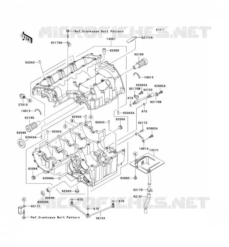 CRANKCASE(S) Kawasaki MOTOS 1000 2005 Z1000  ZR1000-A3