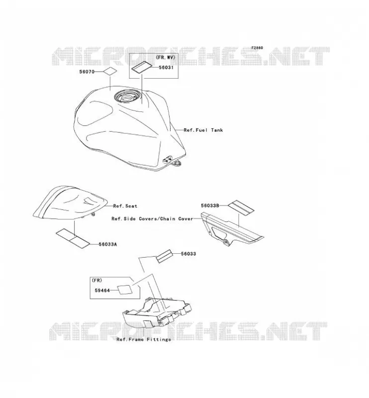LABELS Kawasaki MOTOS 1000 2005 Z1000  ZR1000-A3H