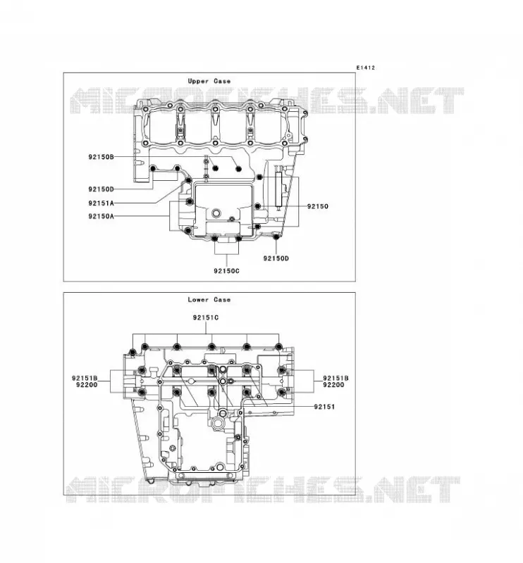 CRANKCASE BOLT Kawasaki MOTOS 1000 2006 Z1000  ZR1000A6F
