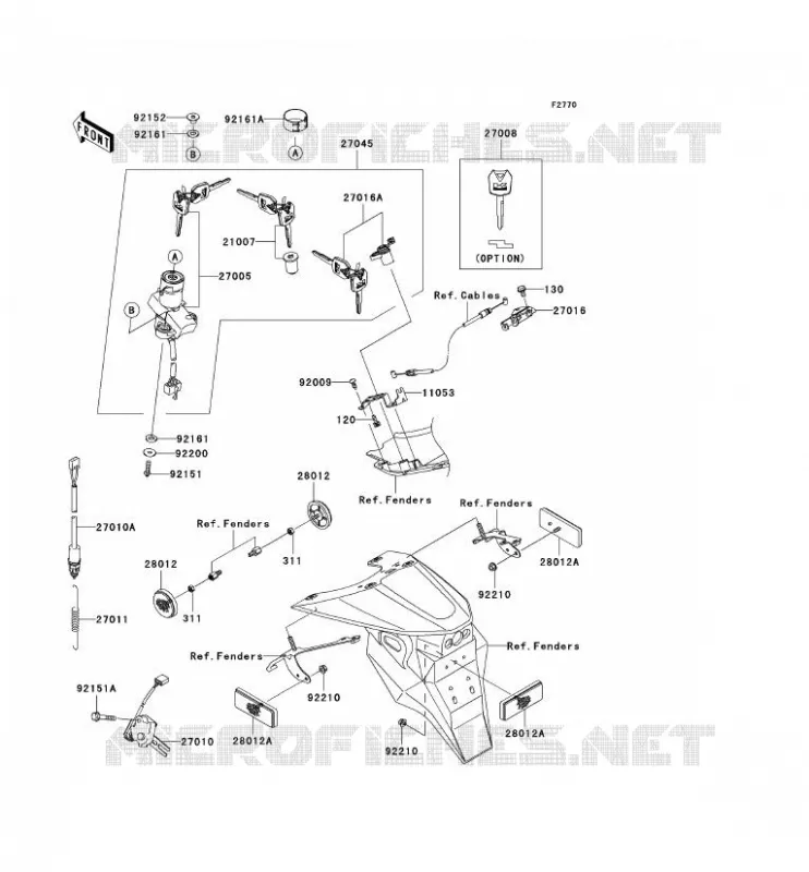SWITCH - REFLECTORS Kawasaki MOTOS 1000 2006 Z1000  ZR1000A6F
