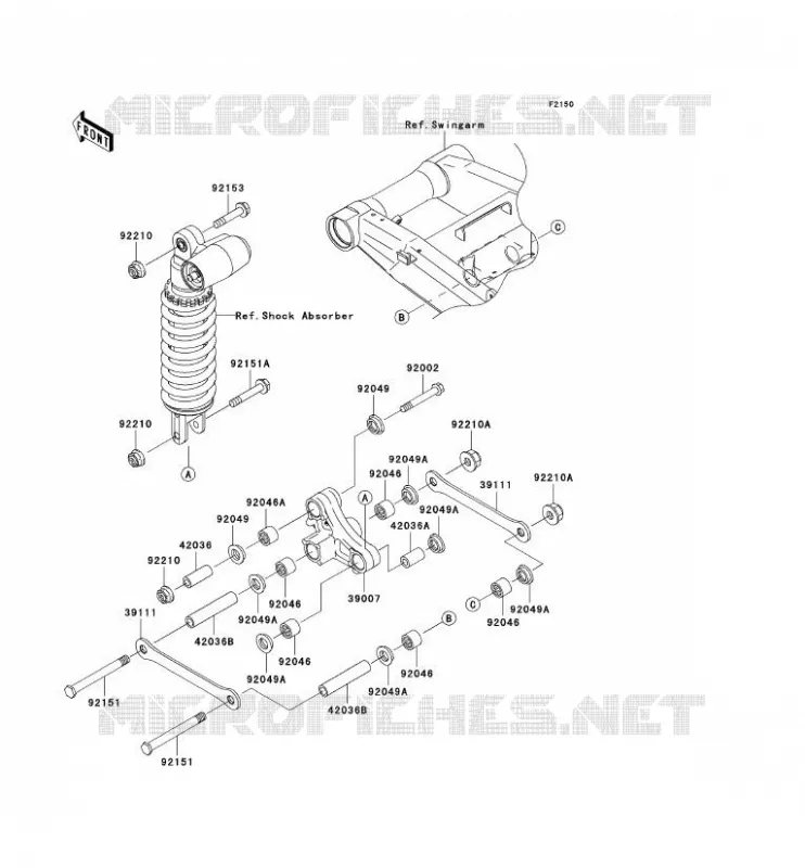 SUSPENSION Kawasaki MOTOS 1000 2006 Z1000  ZR1000A6F
