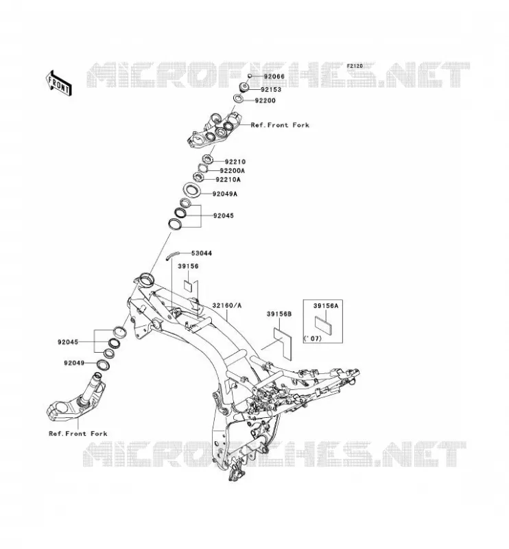 CHASSIS Kawasaki MOTOS 1000 2007 Z1000  ZR1000B7F