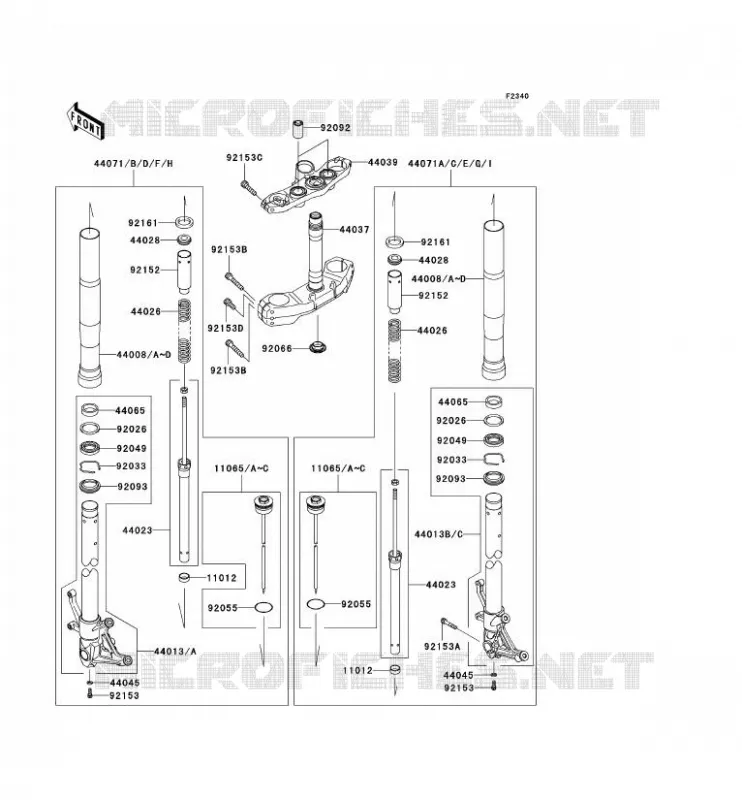 FRONT FORK Kawasaki MOTOS 1000 2007 Z1000  ZR1000B7F